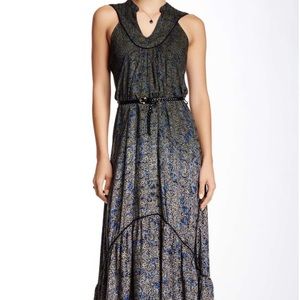 Gypsy05 high low printed dress w belt